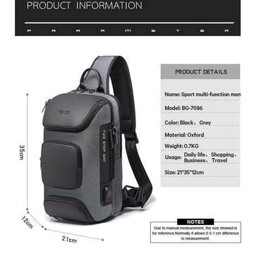 Anti-theft Sling Crossbody Bag for Men Crossbody Bag Waterproof Short Trip Travel Bag